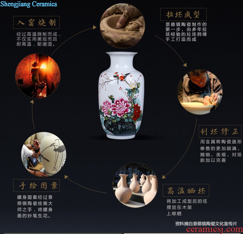 Chinese TV ark furnishings jingdezhen ceramics vase modern creative large sitting room place to decorate household