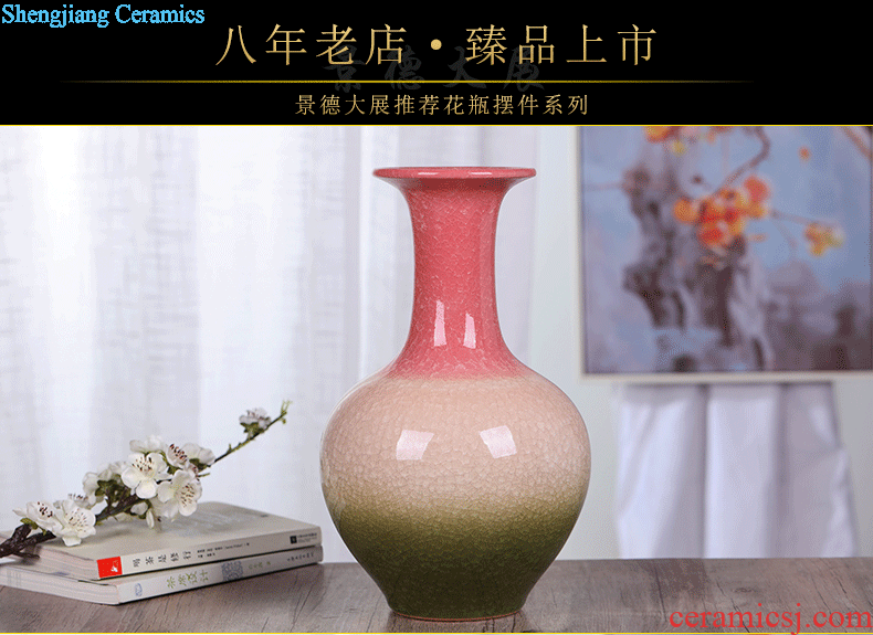 Jingdezhen ceramic vase office furnishing articles yellow sitting room TV ark household decorates porch ark crafts