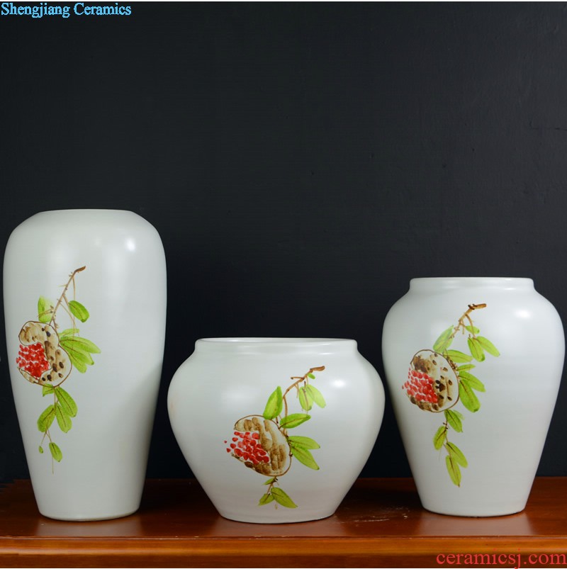 Jingdezhen ceramic European blue vase dried flowers flower arrangement home sitting room TV ark soft adornment handicraft furnishing articles