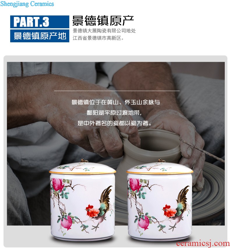 Hand-painted jingdezhen porcelain pot put POTS puer tea box cake store tea urn the seventh, peulthai the caddy tea large household