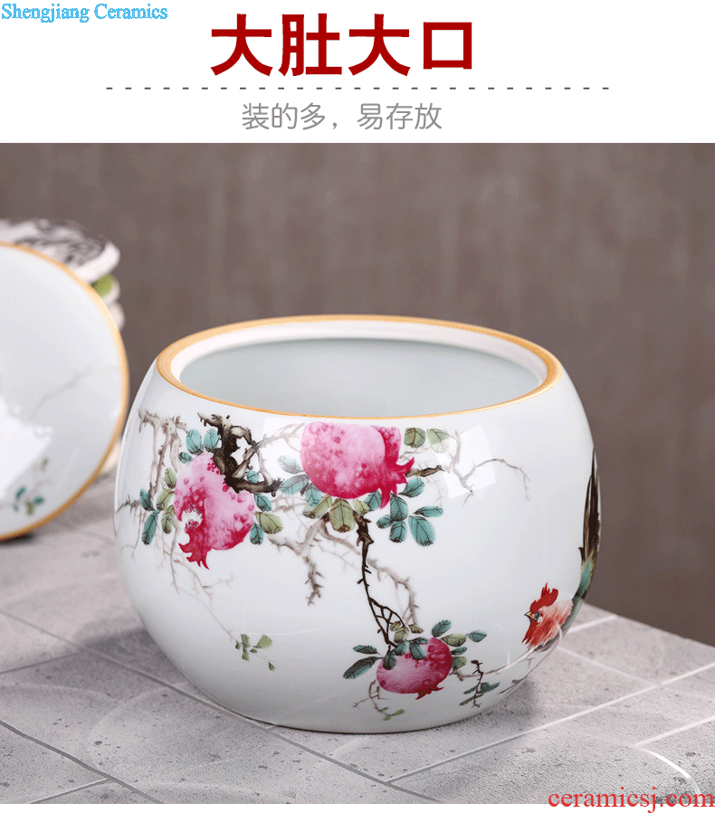 King seal caddy ceramic storage tank Pu-erh tea can save POTS of jingdezhen manual tea POTS