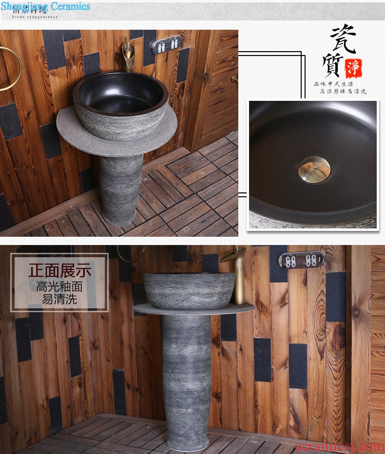 Jia depot Retro basin ceramic lavatory on outdoor column vertical toilet lavabo