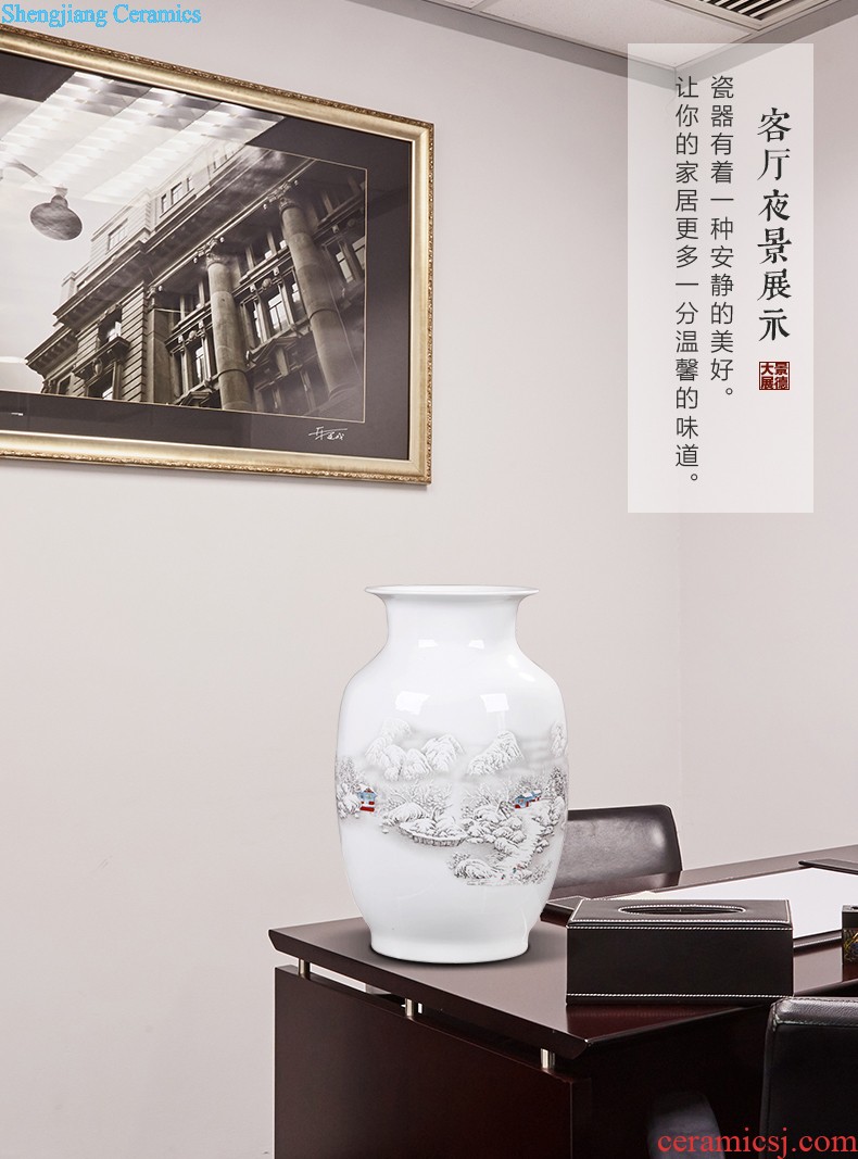 Jingdezhen ceramic vase furnishing articles creative home sitting room dry flower adornment porcelain ceramic bottle of restoring ancient ways furnishing articles