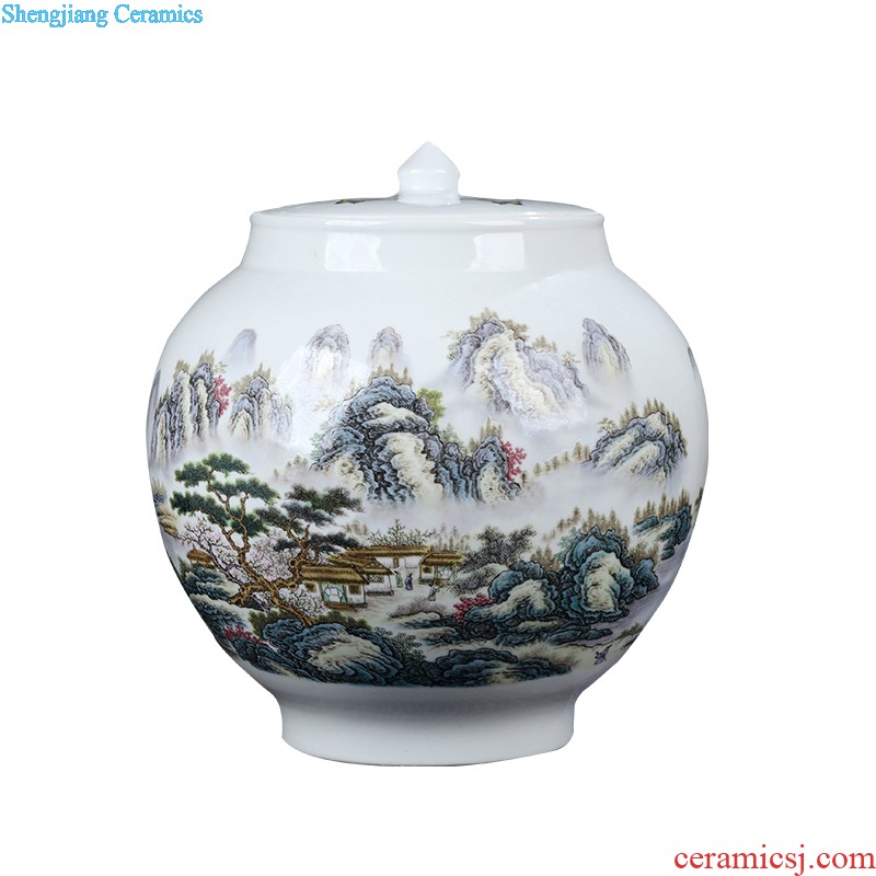 To make Jingdezhen ceramic fish cylinder furnishing articles Household act the role ofing is tasted the study desktop decoration small writing brush washer narcissus basin