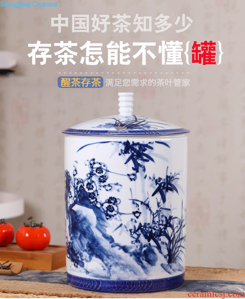 Jingdezhen tea caddy sealed tank size 1 catty installed storage POTS storage jar of pickles grain ceramic pot