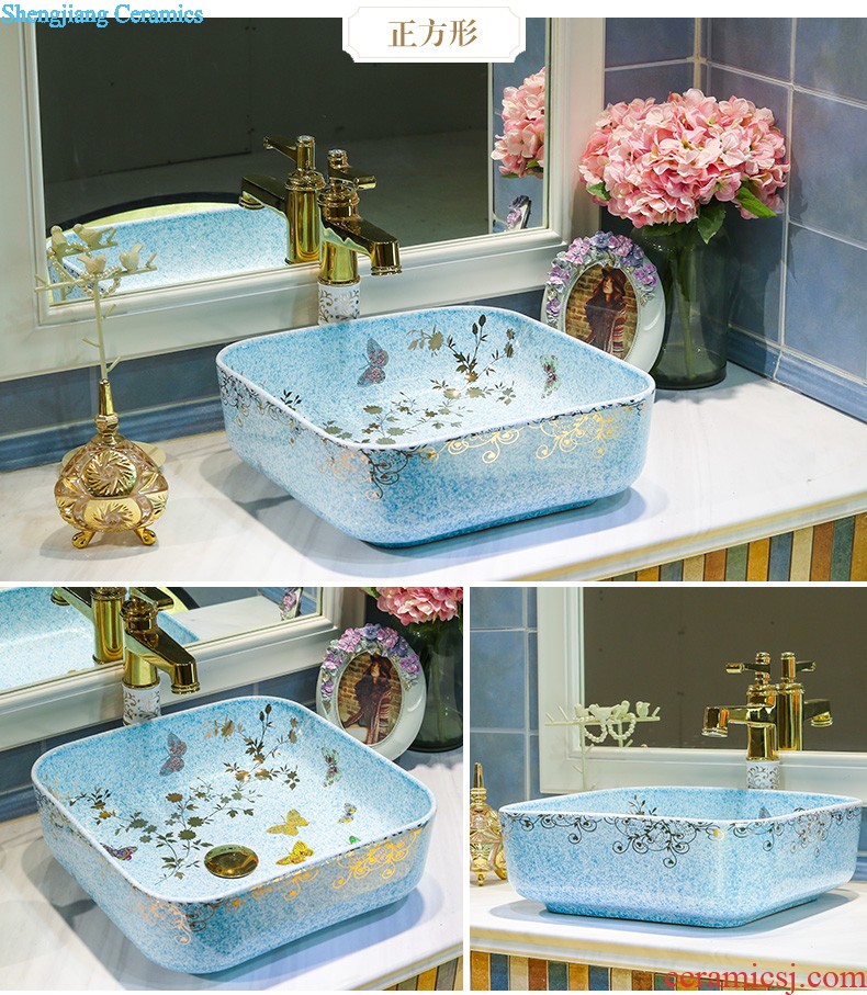 M beautiful ceramic mop pool Jingdezhen art mop basin antique green bethanath balcony outdoor mop pool