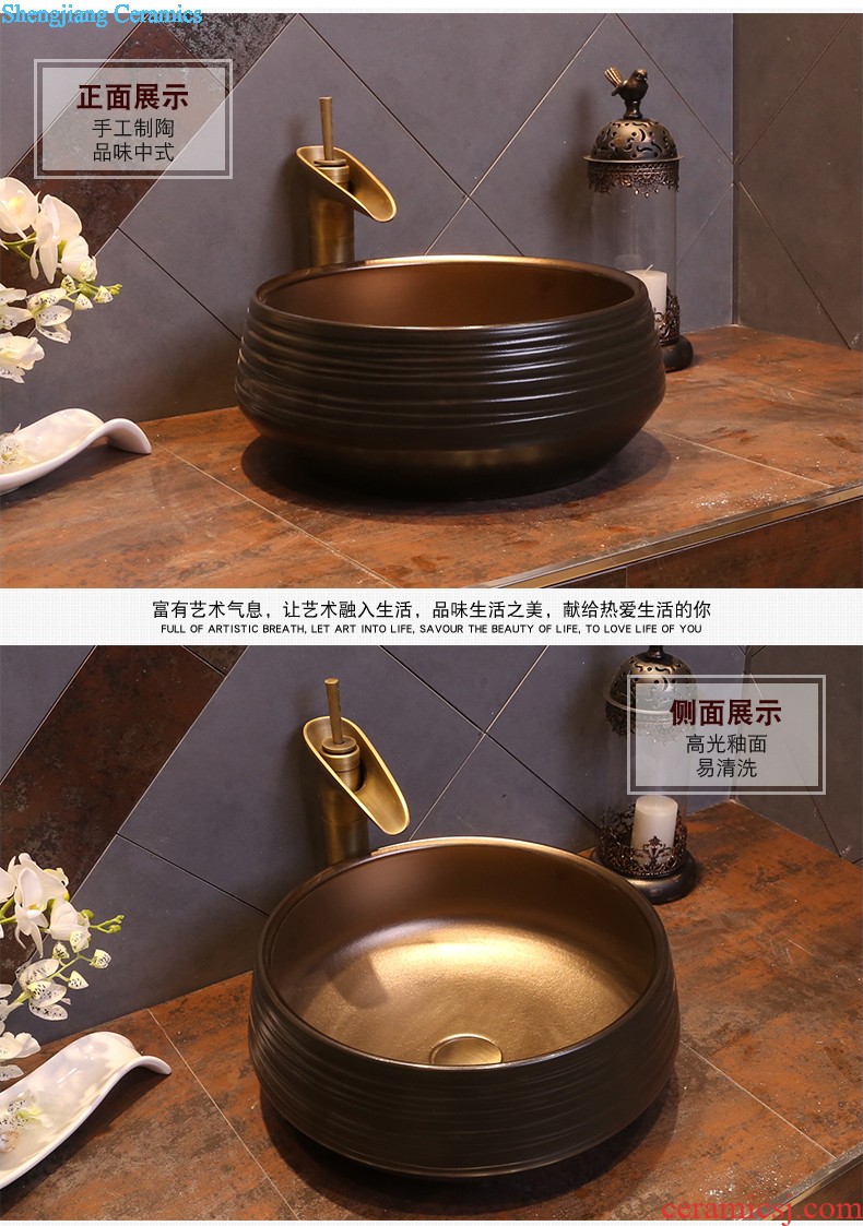 Jia depot ceramic square basin of household toilet stage basin sink restoring ancient ways is the new Chinese style art basin