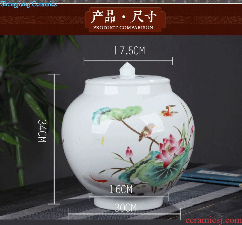 Jingdezhen ceramic tea pot seal pot of blue and white porcelain Small cans ceramic pu-erh tea store and POTS