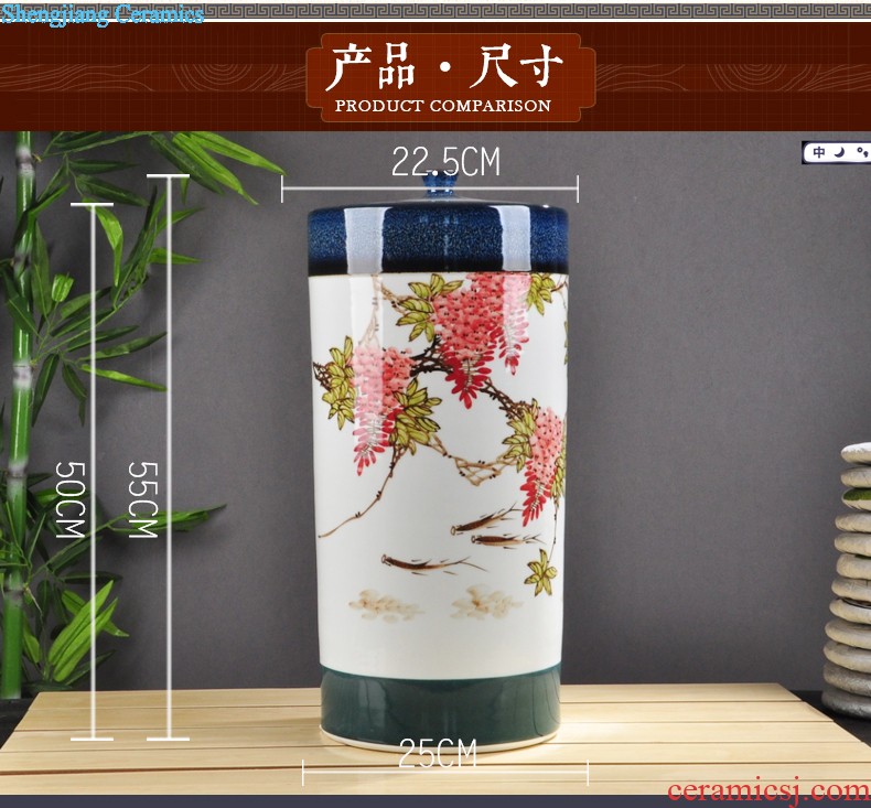 Jingdezhen hand-painted ceramic vase and exquisite porcelain sitting room place decoration contemporary and contracted rural new Chinese style bottle