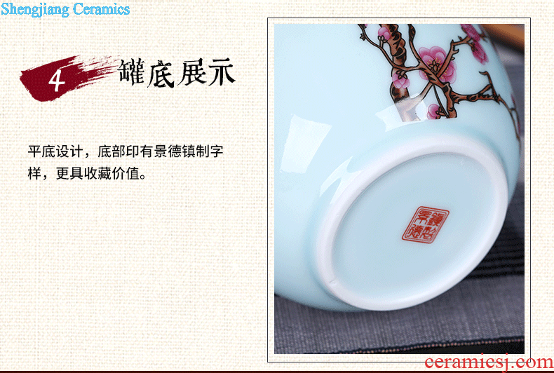 Exhibition of jingdezhen ceramics pu 'er tea tea pot of tea urn storage storehouse boxes large plum tea caddy