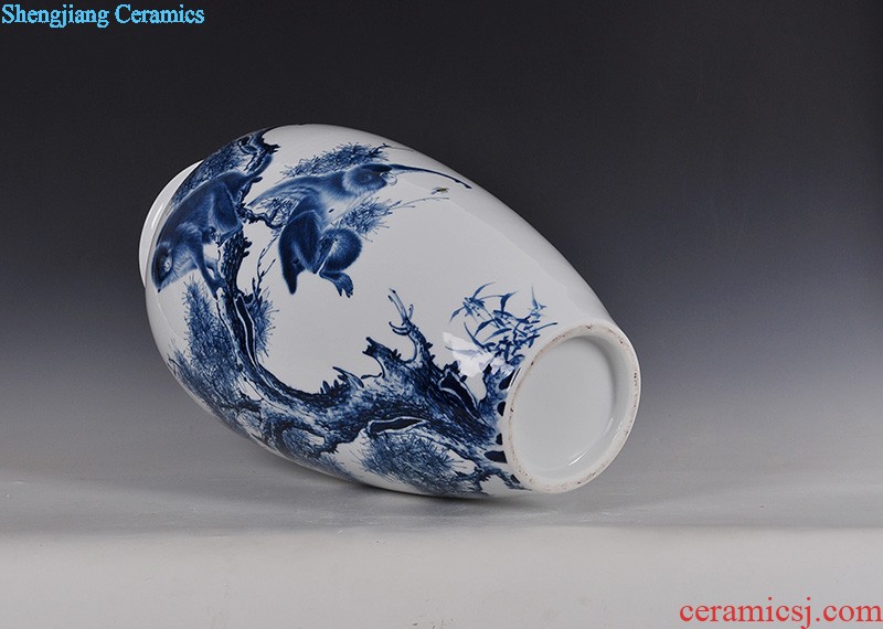 Jingdezhen ceramics famous hand-painted enamel vase Landscape figure Chinese porcelain handicraft furnishing articles in the living room