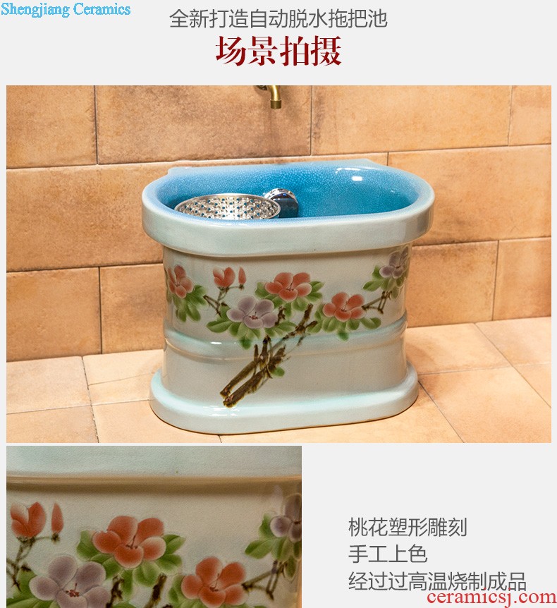 Ou basin one-piece lavabo ceramic golden column pillar floor lavatory basin hotel and trip in