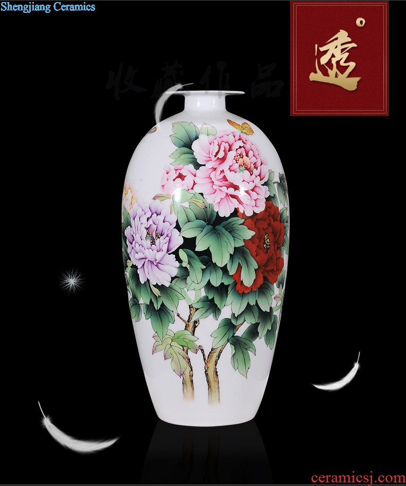 Ceramic ears and furnishing articles furnishing articles vase Imitate antique porcelain kiln sitting room of Chinese style household ornaments