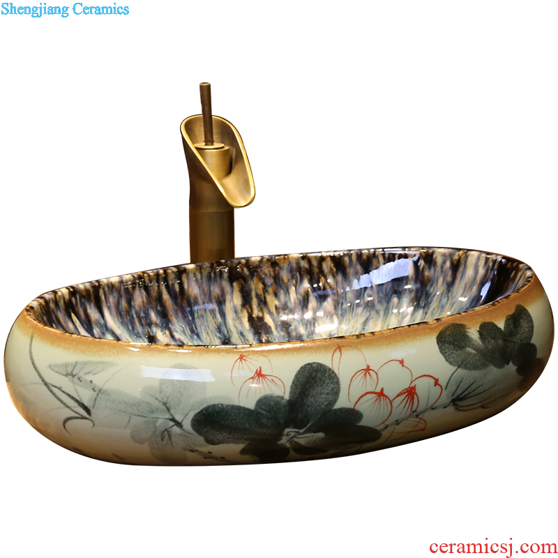 Jia depot lavatory elliptic toilet stage basin of Chinese style restoring ancient ways is the sink basin ceramic art basin to the balcony