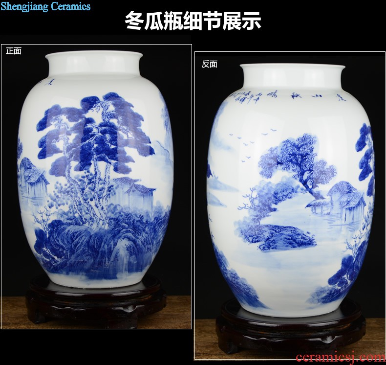 Jingdezhen ceramic general pot of modern American golden vase flower arrangement sitting room luxury household soft adornment is placed