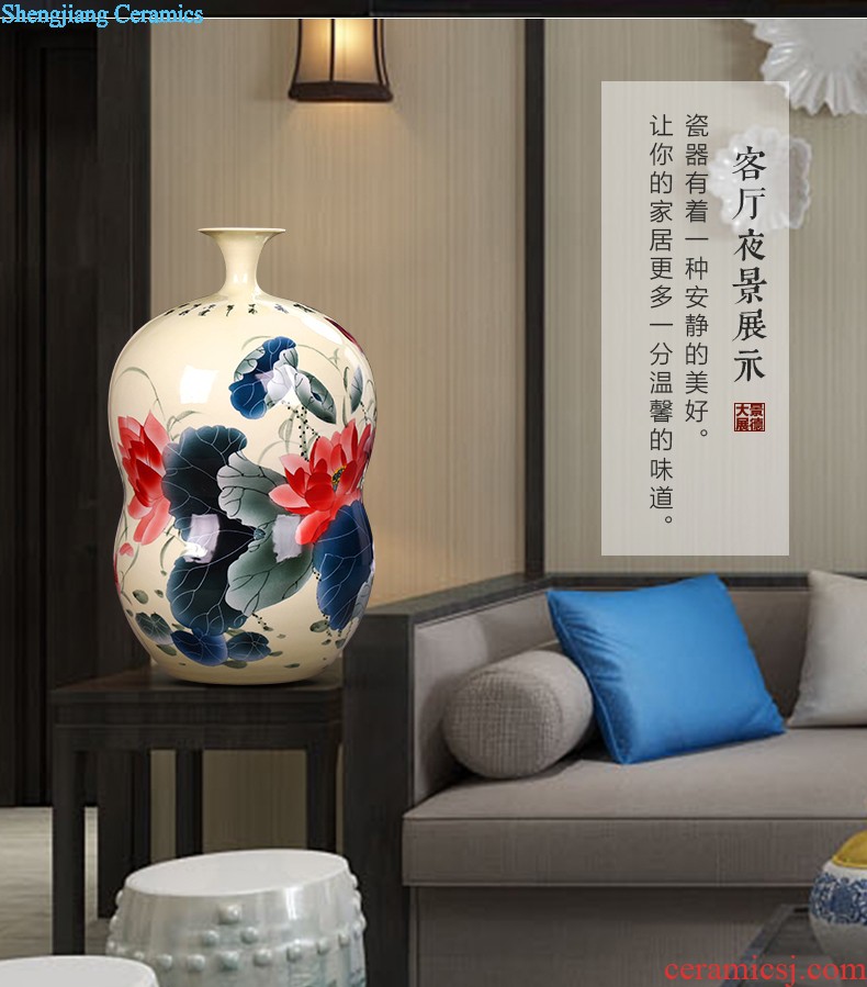 Ceramic vase furnishing articles Chinese flower arranging dried flowers home famous hand-painted jingdezhen blue and white porcelain vase ceramics