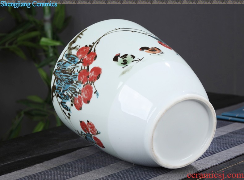 Blue and white porcelain vase, jingdezhen ceramic furnishing articles lucky bamboo handicraft classical flower arrangement porcelain household act the role ofing is tasted the living room