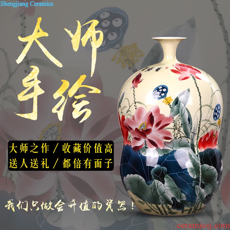 Ceramic vase furnishing articles Chinese flower arranging dried flowers home famous hand-painted jingdezhen blue and white porcelain vase ceramics