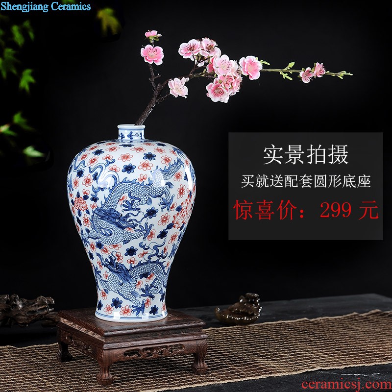 Jingdezhen ceramic manual Chinese antique blue and white porcelain vase household decorative porcelain vases furnishing articles furnishing articles arranging flowers