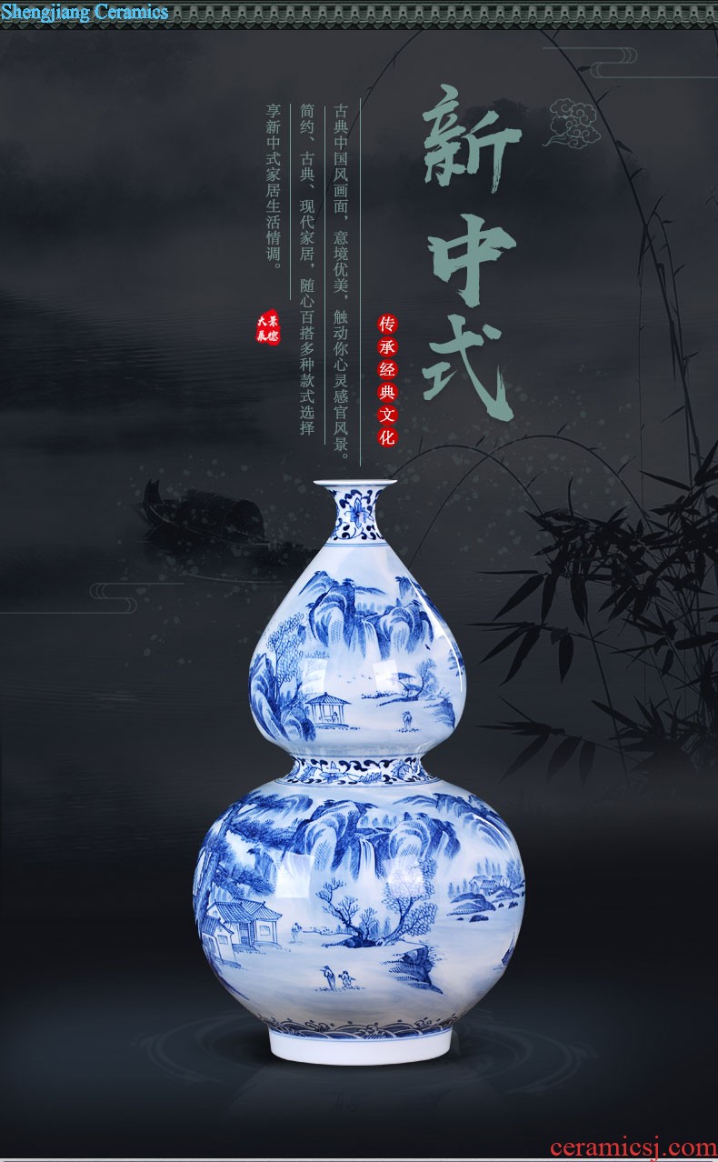 Manual creative jingdezhen ceramics wine furnishing articles bookcase sitting room adornment art vase dried flower vase