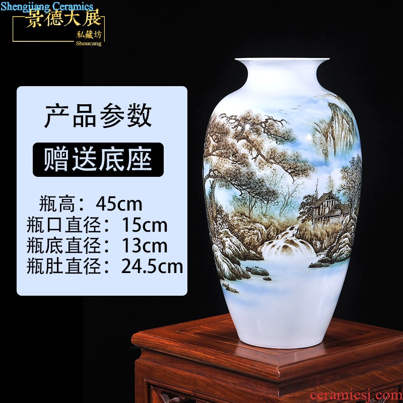 Jingdezhen ceramic flower vases peach famous sitting room hand-painted crafts creative household adornment restoring ancient ways furnishing articles