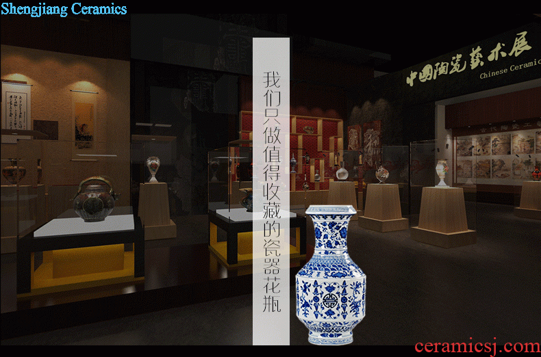 Thin jingdezhen ceramic vase decorated the living room New Chinese style living room furnishing articles hand-painted hotel TV ark decoration