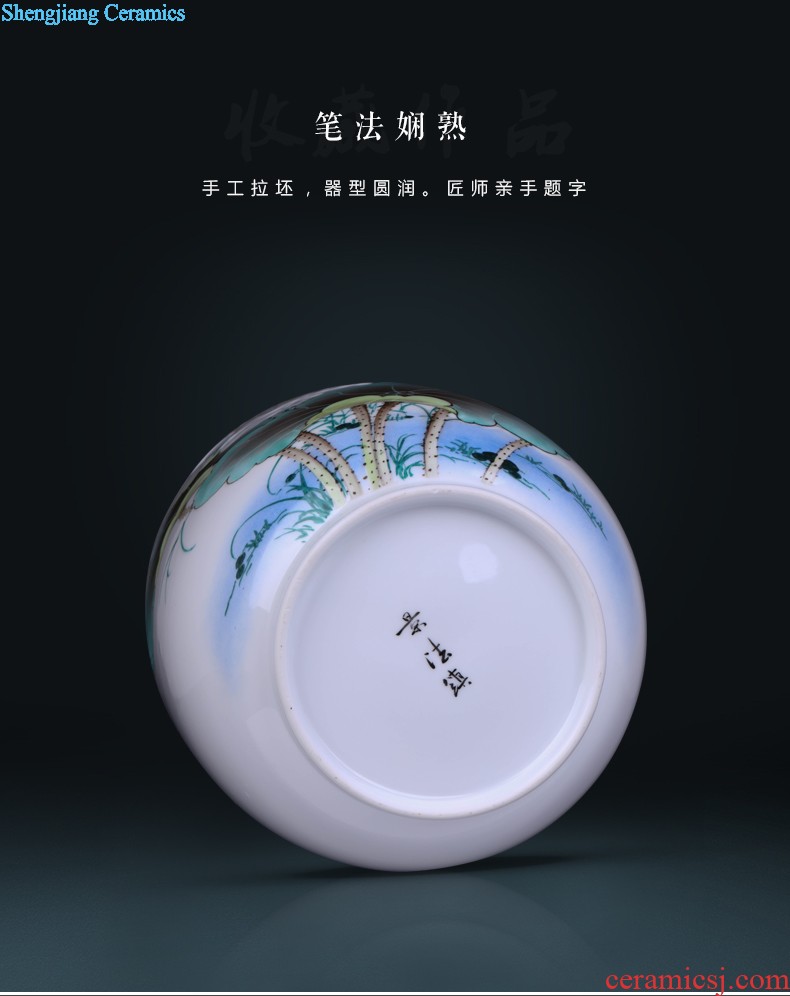 Jingdezhen ceramic classical large blue and white porcelain vase household living room flower arrangement of Chinese style restoring ancient ways is rich ancient frame furnishing articles