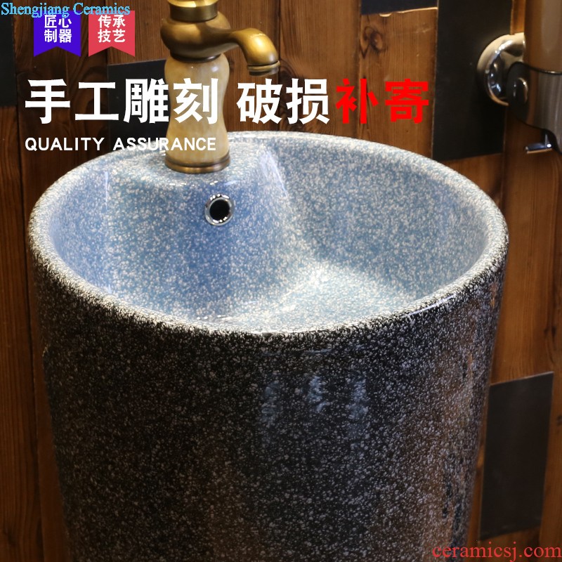 Jia depot ceramic column basin one lavatory floor toilet lavabo balcony small family of the basin that wash a face