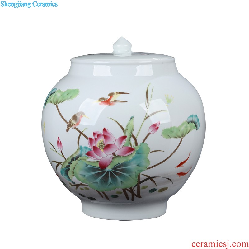 Jingdezhen ceramic tea pot seal pot of blue and white porcelain Small cans ceramic pu-erh tea store and POTS