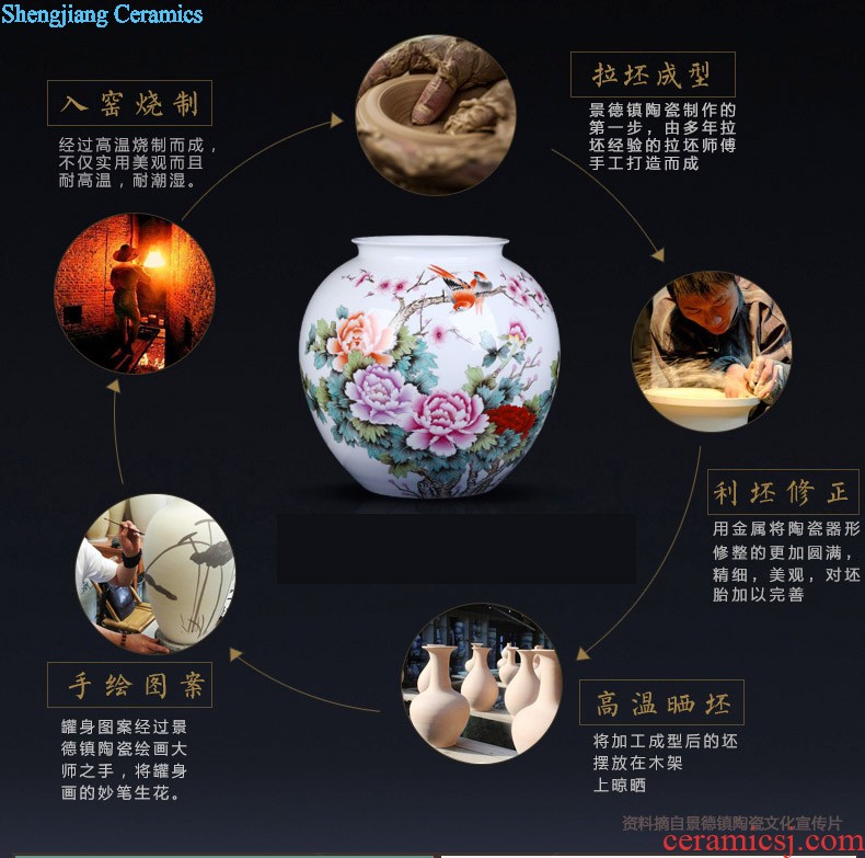 Jingdezhen ceramics archaize floor pastel big vase decoration home sitting room mesa restoring ancient ways furnishing articles of handicraft