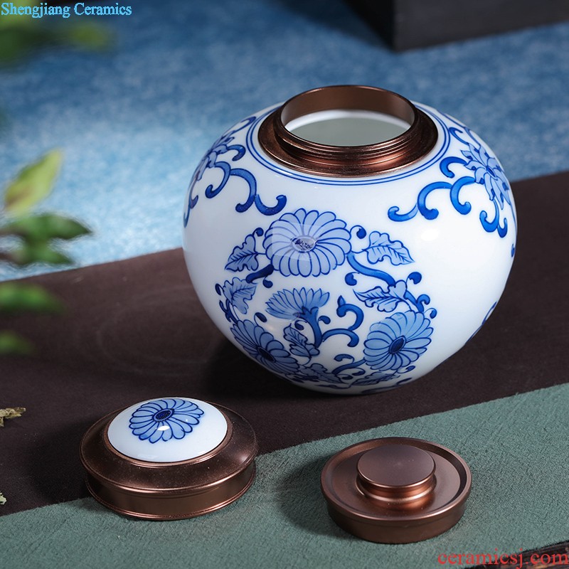 Hand-painted restoring ancient ways of jingdezhen blue and white porcelain vase gourd furnishing articles rich ancient frame antique Chinese style household ceramics handicraft