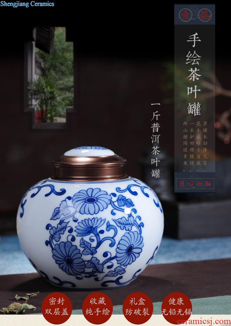 Hand-painted restoring ancient ways of jingdezhen blue and white porcelain vase gourd furnishing articles rich ancient frame antique Chinese style household ceramics handicraft