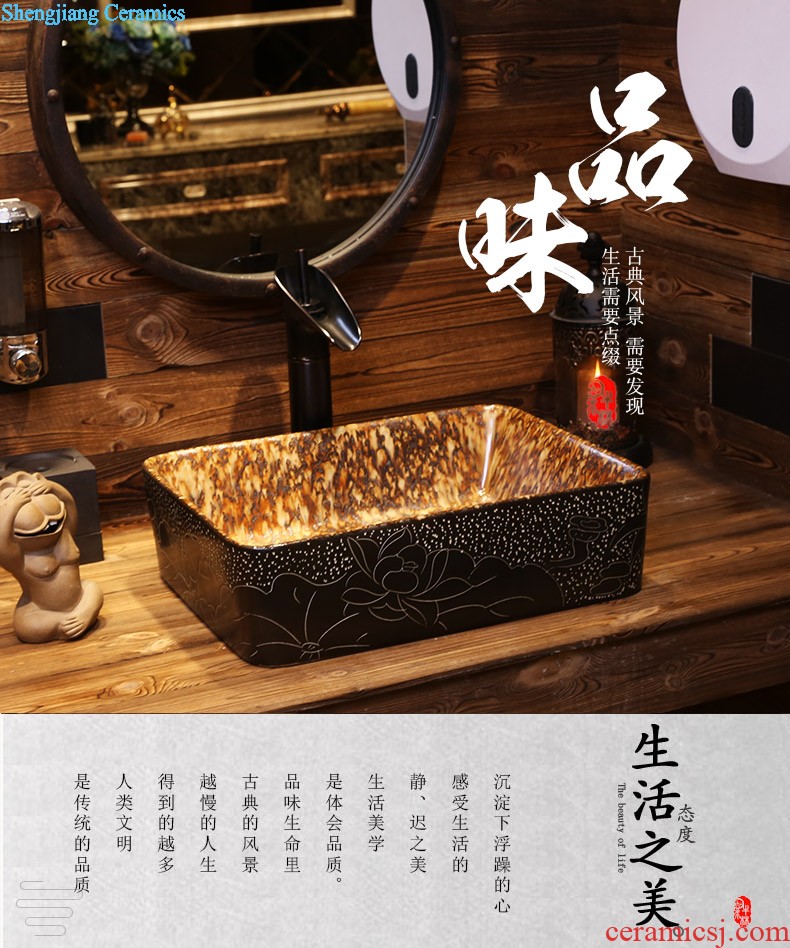 Jia depot on the blue and white basin of jingdezhen ceramic lavatory basin of Chinese style basin small art square the sink