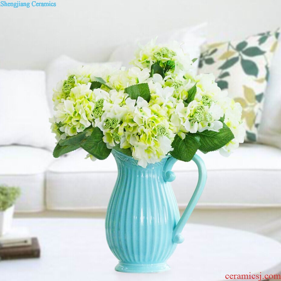 Jingdezhen ceramic contemporary and contracted white vase trumpet The sitting room dry flower flower arranging, table decorations furnishing articles