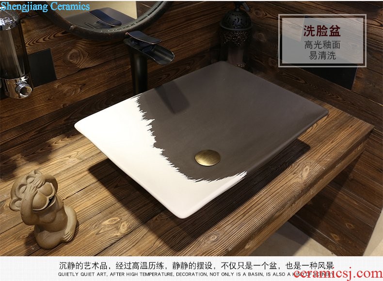 Jia depot lavabo Chinese art Jingdezhen ceramic square creative stage basin archaize restoring ancient ways the pool that wash a face