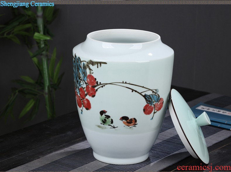 Blue and white porcelain vase, jingdezhen ceramic furnishing articles lucky bamboo handicraft classical flower arrangement porcelain household act the role ofing is tasted the living room