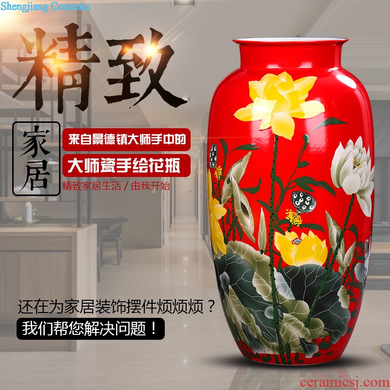 Jingdezhen ceramic vase furnishing articles Hand-painted master vase decoration home sitting room decorate a room TV ark