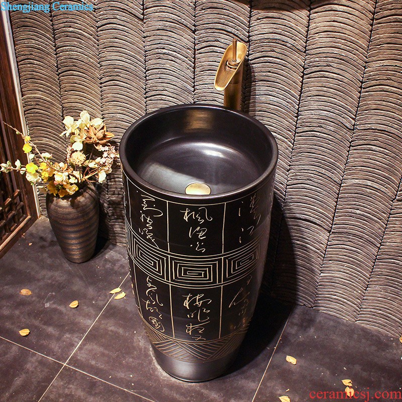 M beautiful ceramic art basin mop mop pool ChiFangYuan one-piece mop pool of 40 cm diameter inclined diao