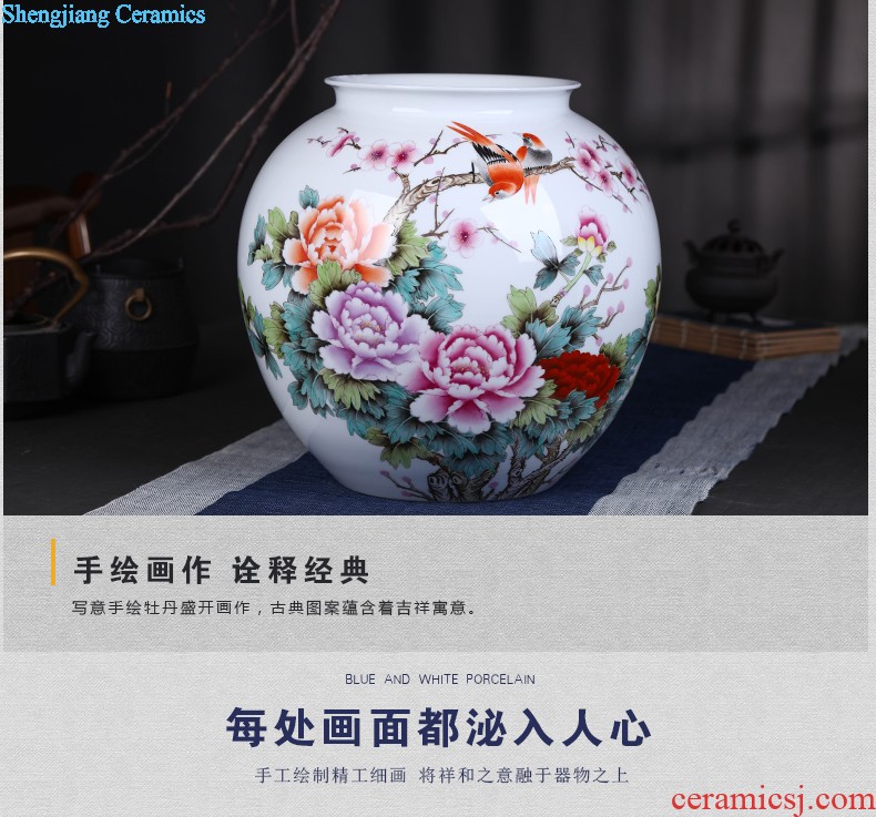 Jingdezhen ceramics archaize floor pastel big vase decoration home sitting room mesa restoring ancient ways furnishing articles of handicraft