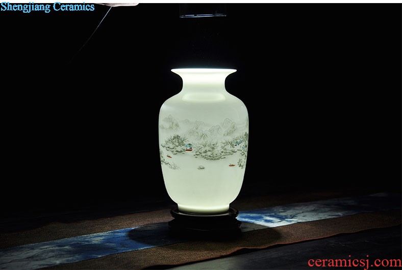 Hand-painted lotus rhyme blue and white porcelain of jingdezhen ceramics floret bottle of flower arrangement Modern home furnishing articles