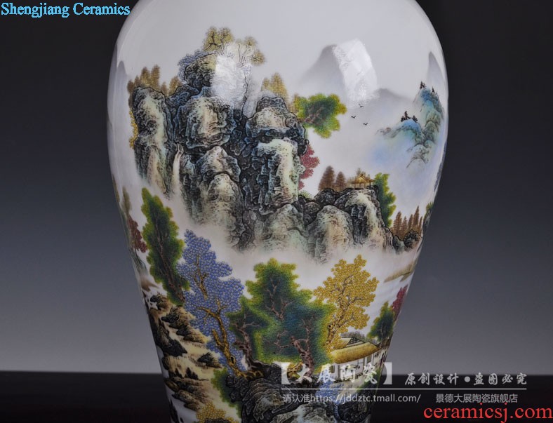 Jingdezhen ceramics vase large flower arrangement Sitting room appropriate home furnishing articles set TV ark adornment has opened in the background