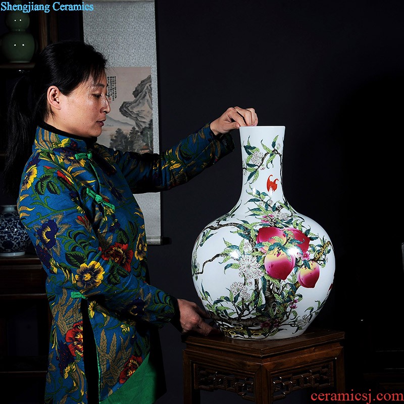 Hand-painted jingdezhen ceramic vase ikea sitting room adornment creative decoration of Chinese style restoring ancient ways the gourd bottle home furnishing articles