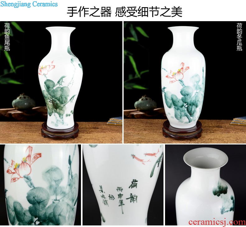 Jingdezhen ceramic contracted white rope vase Small pure and fresh and dried flowers flower arrangement sitting room place home decoration