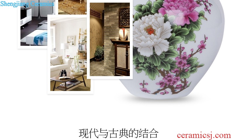 Jingdezhen European ceramic vase furnishing articles home sitting room TV ark dried flowers flower arrangement soft adornment porch decoration