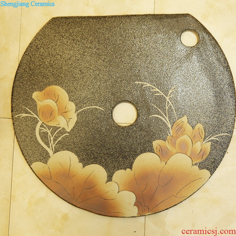 Koh larn, qi ceramic art basin mop mop pool ChiFangYuan one-piece mop pool diameter 40 cm lotus