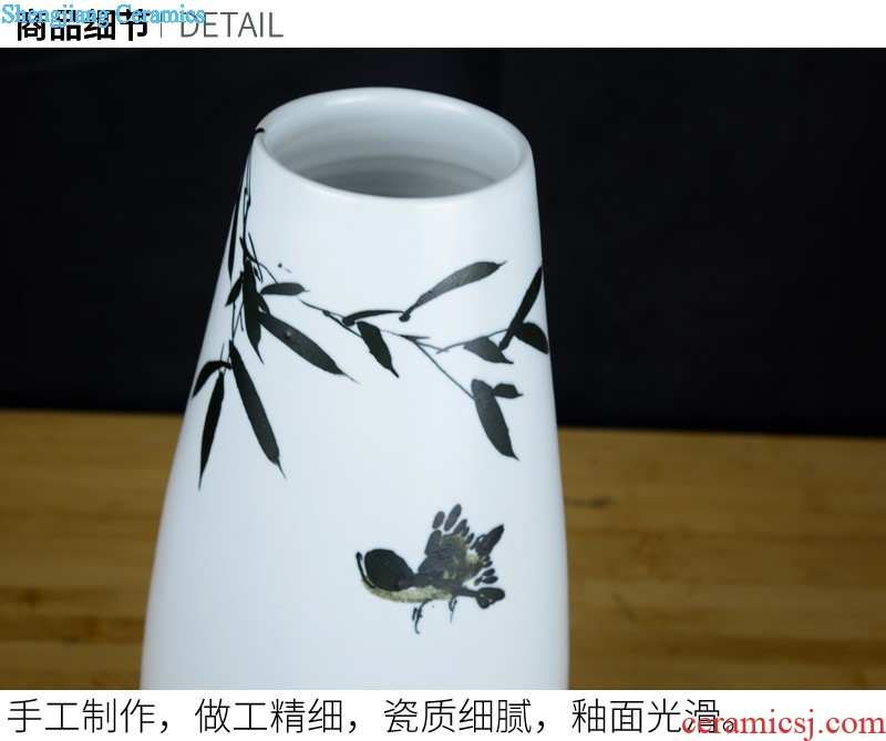 Contemporary and contracted jingdezhen ceramics vase three-piece sitting room home furnishing articles opened a housewarming gift