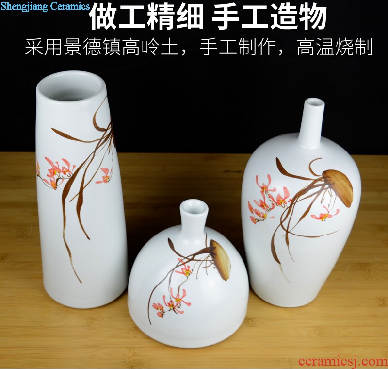 Jingdezhen ceramic hand-painted vases, dried flowers flower arrangement sitting room TV ark of new Chinese style household adornment handicraft furnishing articles