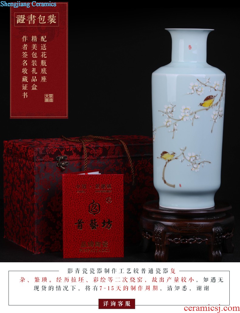 Jingdezhen ceramic vase lucky bamboo Chinese style restoring ancient ways is rich ancient frame furnishing articles furnishing articles sitting room flower arrangement home decoration