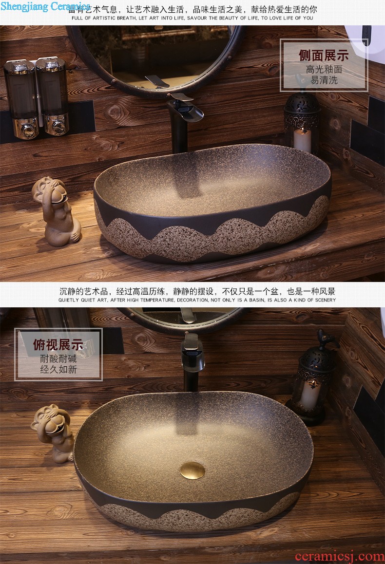 Jia depot ceramics on the basin washing a face round household washing basin bathroom balcony art basin of the basin that wash a face