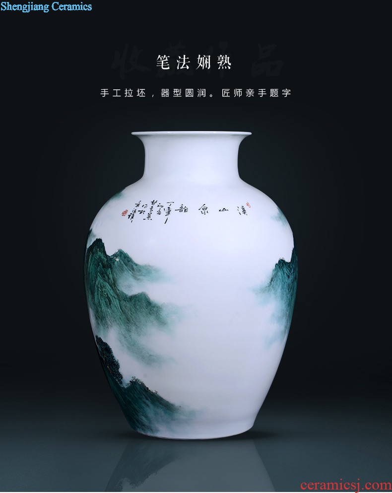 Jingdezhen ceramic thin body is hand-painted vases, furnishing articles MeiKaiWuFu home wine sitting room adornment ornament